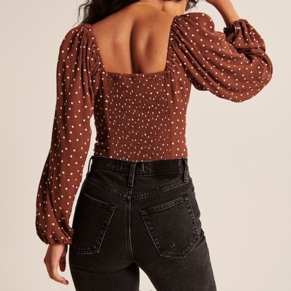 Abercrombie & Fitch Brown Polkadot Blouse - Picture 2 of 6